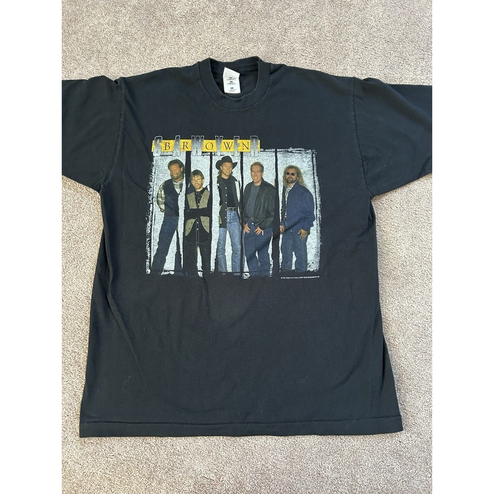 VTG Sawyer Brown T Shirt Adult XL Black Double Sided 1995 Tour Single Stitch USA